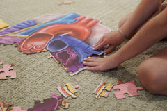 Human Heart Floor Kids Puzzle - Dr. Livingston's Unique Shaped 100 Piece Science Puzzles for Kids